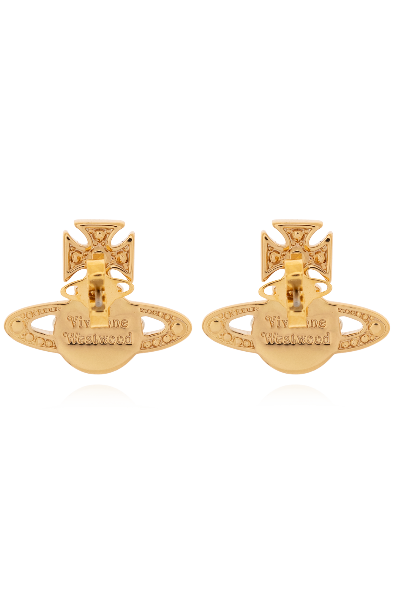 Gold 'Luzia' earrings with logo Vivienne Westwood